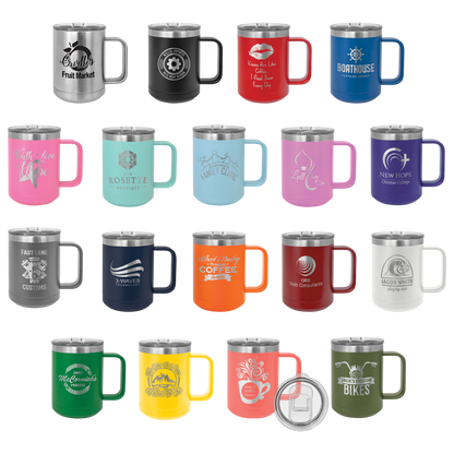 15 oz Custom engraved travel mug