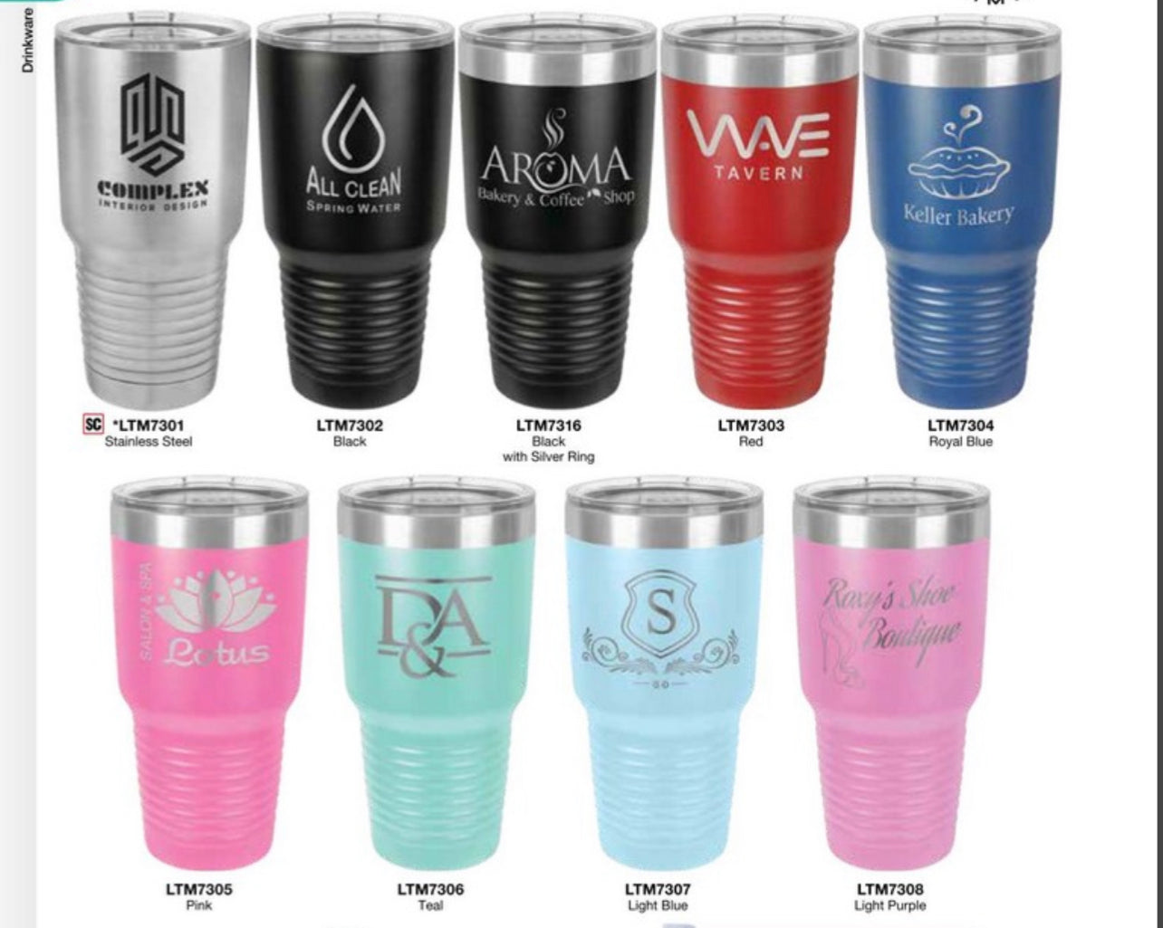 30 oz. Custom engraved tumbler